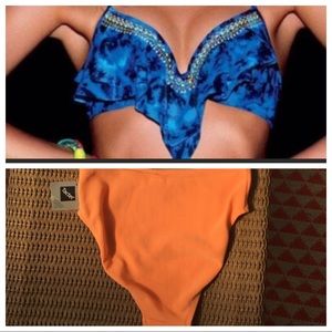 NWOT VS Pink flounce top Chadwicks bikini bottoms